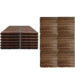 Σετ 6 Πλακίδια Καφέ Ακακία/Πλαστικό 30x30x1.9cm