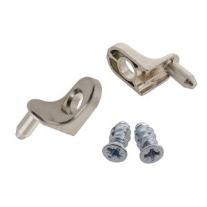 Στήριγμα Ραφιού Φ5mm Νίκελ Με Καπάκι Και Euroscrew