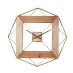 Ρολόι Τοίχου ArteLibre Χρυσό/Φυσικό Μέταλλο/MDF 51x51x4.5cm