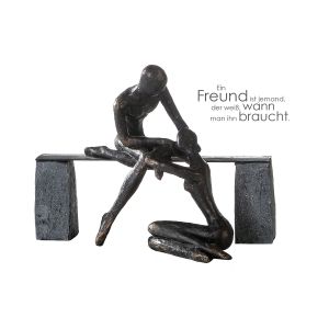 Γλυπτό Ζευγάρι 'Freundschaft' Μοτίβο Ζευγαριού Πολυρεζίνη Μπρονζέ 15x28x21.5cm