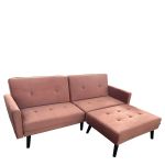 Καναπές Κρεβάτι Γωνιακός ArteLibre ALFVIN Σάπιο Μήλο Ύφασμα 211x158x83cm