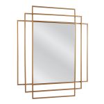 Καθρέπτης Τοίχου ArteLibre AULE Χρυσό Μέταλλο/Γυαλί 80x1.5x65cm