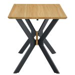 Τραπέζι Τραπεζαρίας ArteLibre ELDRIDGE Sonoma/Μαύρο Μέταλλο/Μοριοσανίδα 160x80x74cm