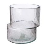 Βάζο 'Levels' Γυαλί Γκρι 14.5x16.5x16.5cm