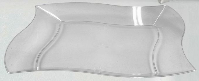 Πιάτo Μιας Χρήσης Καμπυλωτό Διάφανο Πλαστικό 25.5x25.5cm Σετ 6Τμχ