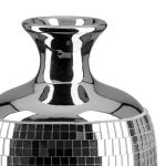 Βάζο Κολάρο 'Disco' Κεραμικό Ασημί 24x11.5cm