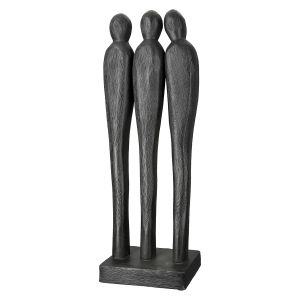 Γλυπτό '3 People' Ομάδα Ξύλο Μάνγκο Μαύρο 6.5x14x36cm