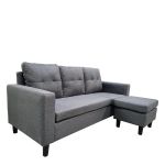 Καναπές Γωνιακός ArteLibre GRETEL Αναστρέψιμος Γκρι Ύφασμα 182x122x70cm