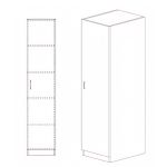 Ντουλάπα ArteLibre MARGRETE Γκρι Μοριοσανίδα 48x40x180cm