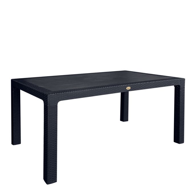 Τραπέζι Κήπου ArteLibre Eco Μαύρο Ανακυκλωμένο PP 150x90x74cm