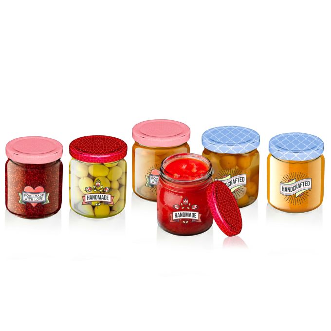 Βάζα με Βιδωτό Καπάκι 200ml 6Τμχ 6 Σχέδια ALPINA