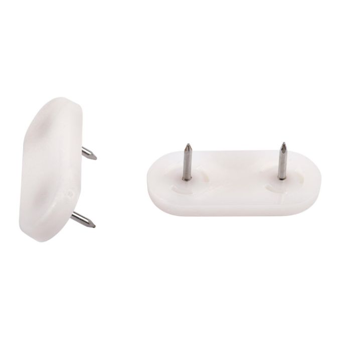 Τάπες Επίπλων Καρφωτές Πλαστικό 45x20mm 4Τμχ Λευκό