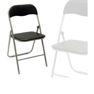 Καρέκλα Πτυσσόμενη Ασημί/Μαύρο Μέταλλο/Πλαστικό