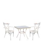Σετ Τραπεζαρία Κήπου ArteLibre ANGOLA Λευκό Αντικέ Με 2 Καρέκλες 14990218