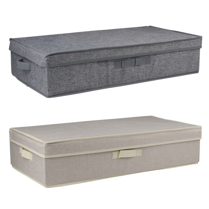 Κουτί Αποθήκευσης Γκρι/Μπεζ Υφασμάτινο Σε 2 Χρώματα