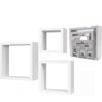 Σετ Ράφια Κυβικά Λευκά Ξύλο 25x25x9cm/20x20x9cm/15x15x9cm 3Τμχ