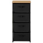 Συρταριέρα ArteLibre MIFUNE Με 4 Συρτάρια Μαύρο/Δρυς Μέταλλο/Non-Woven/Μοριοσανίδα 40x30x89cm