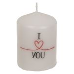 Κερί Κύλινδρος ‘I Love You’ Λευκό 6x8cm