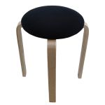 Σκαμπό ArteLibre MILOA Μαύρο/Φυσικό Ύφασμα/Ξύλο 42x42x45cm