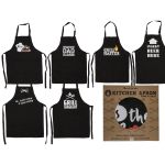 Ποδιά Κουζίνας ‘Cook & Grill’ Μαύρο Βαμβακερό 80x60cm Σε 6 Σχέδια