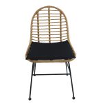 Καρέκλα Κήπου ArteLibre ACCIUS Φυσικό/Μαύρο Μέταλλο/Rattan 49x56x84cm