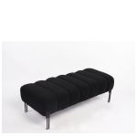 Παγκάκι Ottoman ArteLibre KUBO Μαύρο Ύφασμα Teddy/Μέταλλο 40x116.5x50cm