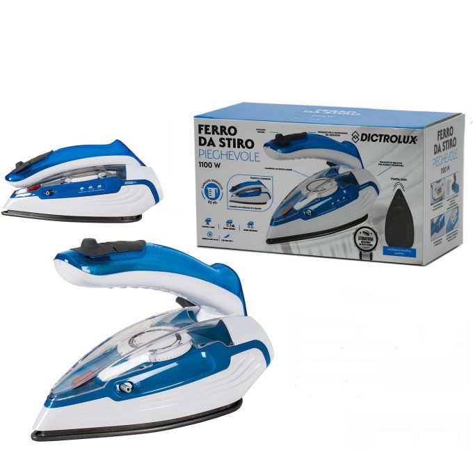 Ατμοσίδερο Τεφλόν Μπλε/Λευκό 9x18cm 1100W