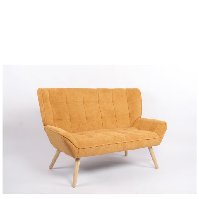 Καναπές ArteLibre NESTO Μουσταρδί Ύφασμα/Ξύλο 86x126x78cm