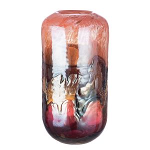 Γυάλινο Βάζο 'Apart' Πορτοκαλί/Ροζ 35x20cm