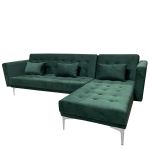 Καναπές Κρεβάτι Γωνιακός ArteLibre ARION Πράσινο Ύφασμα 244x162x84cm