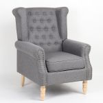 Πολυθρόνα ArteLibre OTTAVIA Σκούρο Γκρι Ύφασμα 77x80x106cm