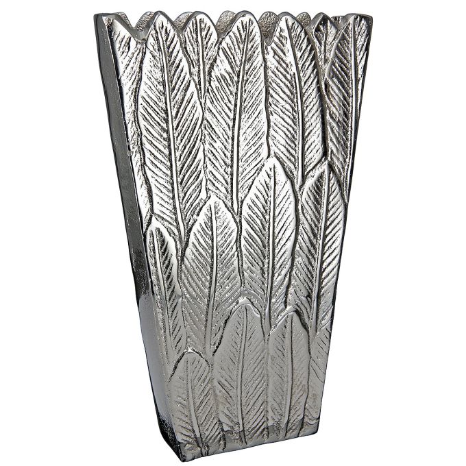 Βάζο ArteLibre Φτερά Ασημί Αλουμίνιο 6x16x26.5cm