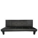 Καναπές Κρεβάτι Τριθέσιος ArteLibre ERYNDOR Μαύρο PU 186x90x82cm