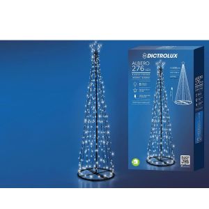 276 LED Δεντράκι Εσωτ. & Εξωτ. Χώρου Με 8 Προγράμματα Και Μετασχηματιστή Ψυχρό Λευκό Φως Φ60x200cm