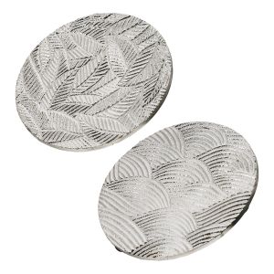 Σουβέρ Στρογγυλό 'Capelli' Αλουμίνιο Ασημί 2Τμχ D. 11cm