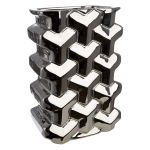 Βάζο Ορθογώνιο Κεραμικό Ασημί χρώμα 15X10X22Cm 15X10X22Cm