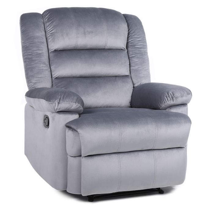 Πολυθρόνα Ανακλινόμενη ArteLibre CARINAE Γκρι Βελούδο 93x90x100cm