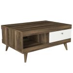 Τραπεζάκι Σαλονιού ArteLibre Hios Λευκό/Σκούρο Καφέ Μοριοσανίδα/Μελαμίνη 100x65x47cm