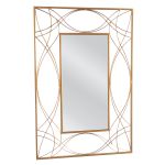 Καθρέπτης Τοίχου ArteLibre ASGON Χρυσό Μέταλλο/Γυαλί 90x1.5x60cm