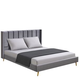 Κρεβάτι Υπέρδιπλο ArteLibre SEDONA Γκρι Ύφασμα Για Στρώμα 160x200cm