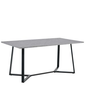 Τραπέζι Τραπεζαρίας ArteLibre DUNSMERE Γκρι Μάρμαρο/Μαύρο Μέταλλο/Μοριοσανίδα 160x90x75cm