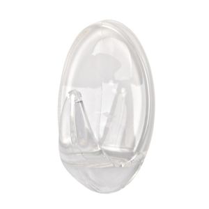 Πλαστικός Γάντζος Οβάλ Αυτοκόλλητος Διάφανο 54x33mm 1Τμχ