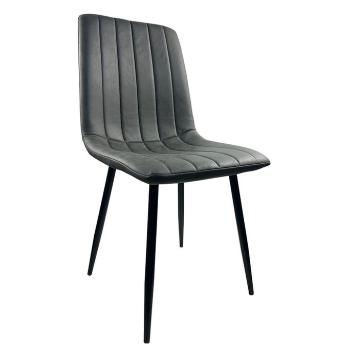 Καρέκλα Τραπεζαρίας ArteLibre YUCARIA Ανθρακί/Μαύρο PU/Μέταλλο 44x55x86cm