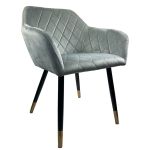 Καρέκλα Τραπεζαρίας ArteLibre ESPERANZA Γκρι/Μαύρο Βελούδο/Μέταλλο 56x60x81cm