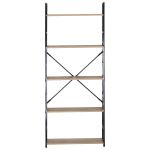 Ραφιέρα ArteLibre DARROW Με 5 Ράφια Δρυς/Μαύρο Μοριοσανίδα/Μέταλλο 58.6x23.5x144cm