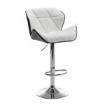 Σκαμπό Bar ArteLibre DRASH Με Πλάτη Πτυσσόμενο Λευκό/Μαύρο PU/Μέταλλο 54x52x87-109cm