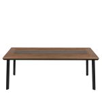 Τραπέζι Κήπου ArteLibre RUACANA Μαύρο/Καρυδί Αλουμίνιο/Ξύλο 200x90x73cm