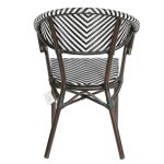 Πολυθρόνα Κήπου ArteLibre KIYOSHI Λευκό/Μαύρο/Καφέ Μπαμπού/Rattan 57x60x82cm