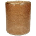 Κηροπήγιο ArteLibre Κορδέλα Καφέ Γυαλί 12x12x15cm