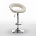 Σκαμπό Bar ArteLibre FETT Με Πλάτη Πτυσσόμενο Μπεζ PU/Μέταλλο 54x49x81-103cm